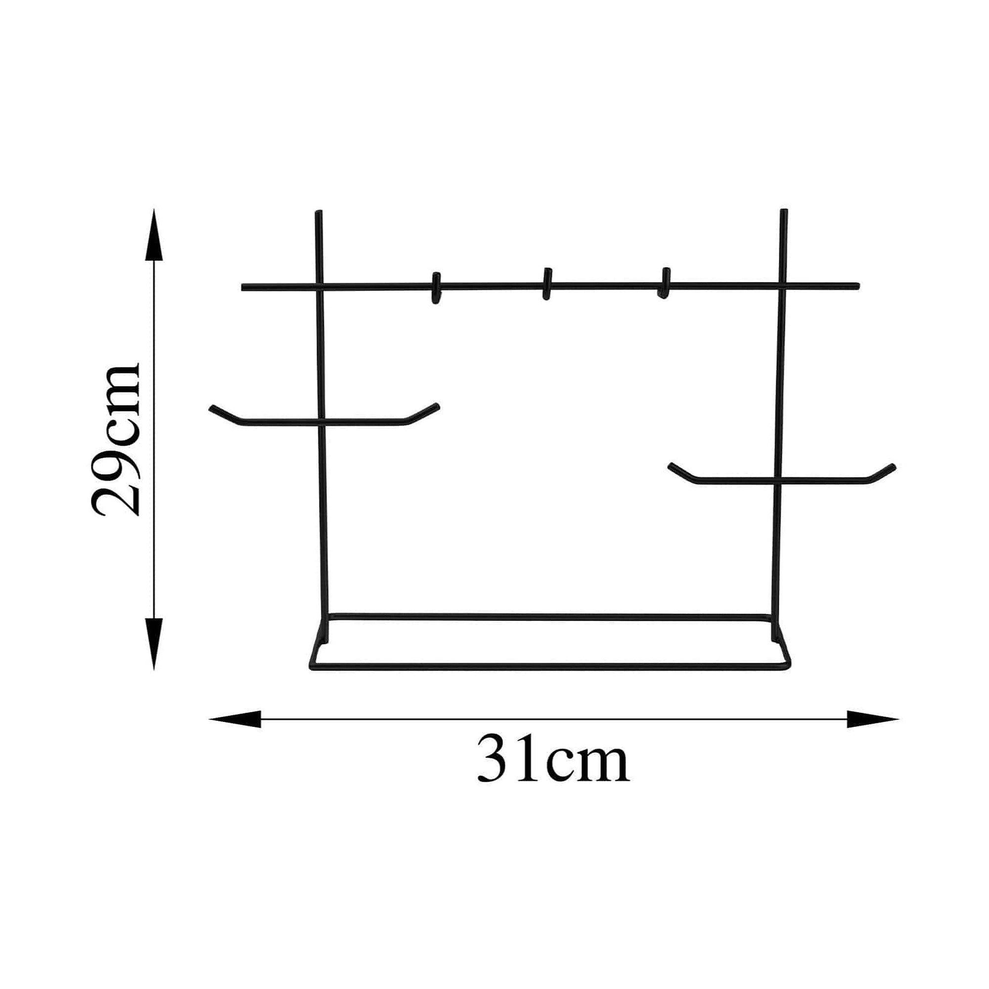 Suport bijuterii TK-007-B, negru, metal, 31x13x29 cm