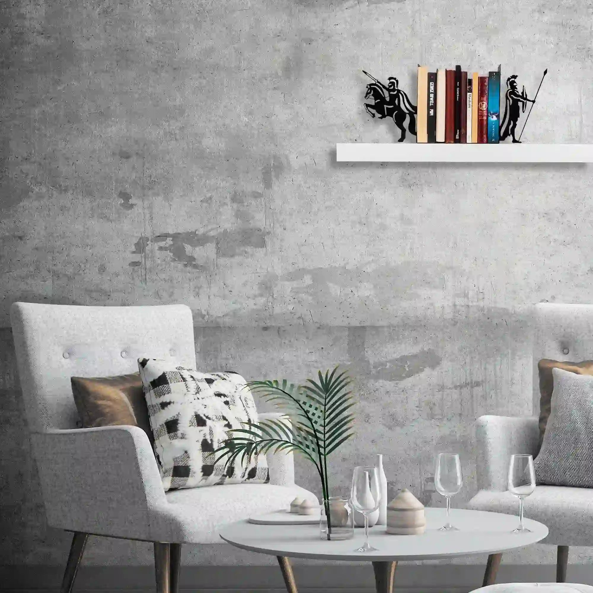 Suport carti 493RMC1123, negru, metal, 40x14x22 cm