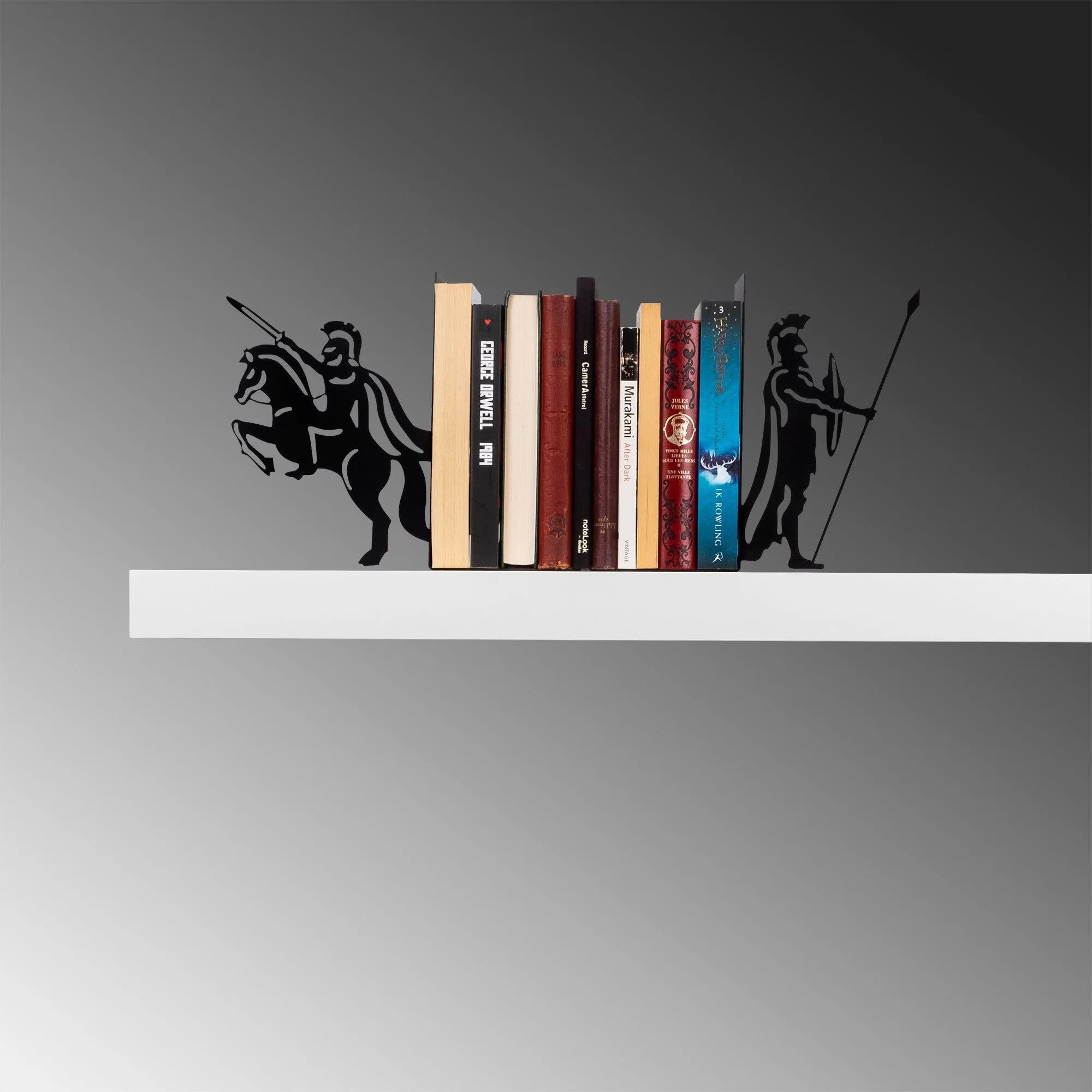 Suport carti 493RMC1123, negru, metal, 40x14x22 cm