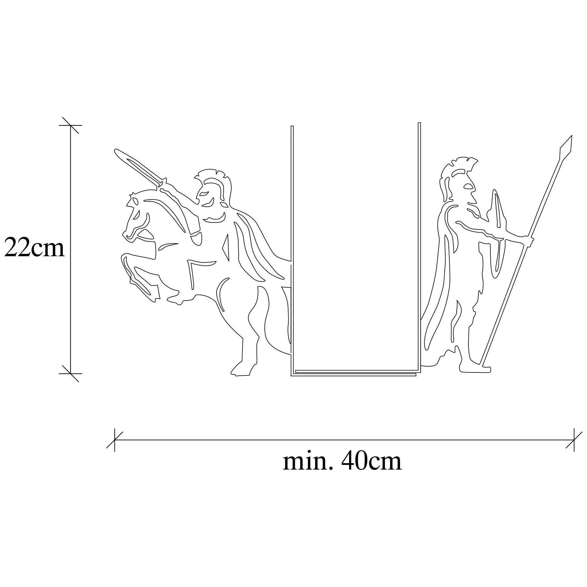 Suport carti 493RMC1123, negru, metal, 40x14x22 cm