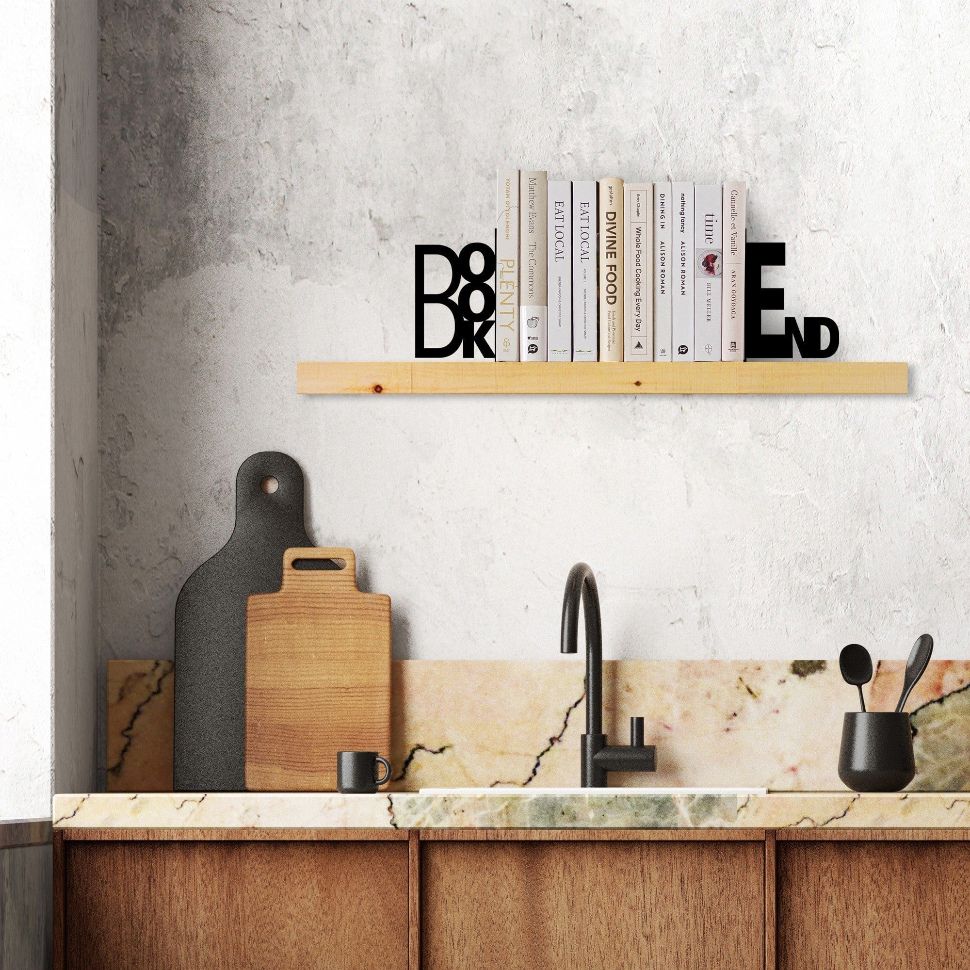 Suport carti KT-BOOKEND, negru, metal 56x14x21 cm