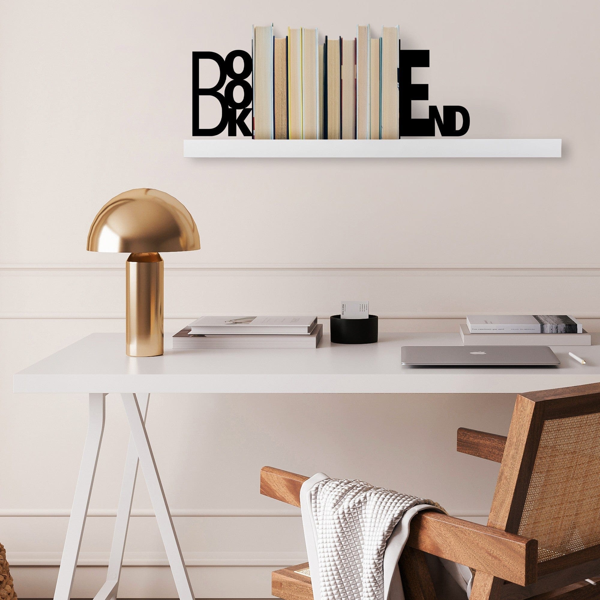 Suport carti KT-BOOKEND, negru, metal 56x14x21 cm