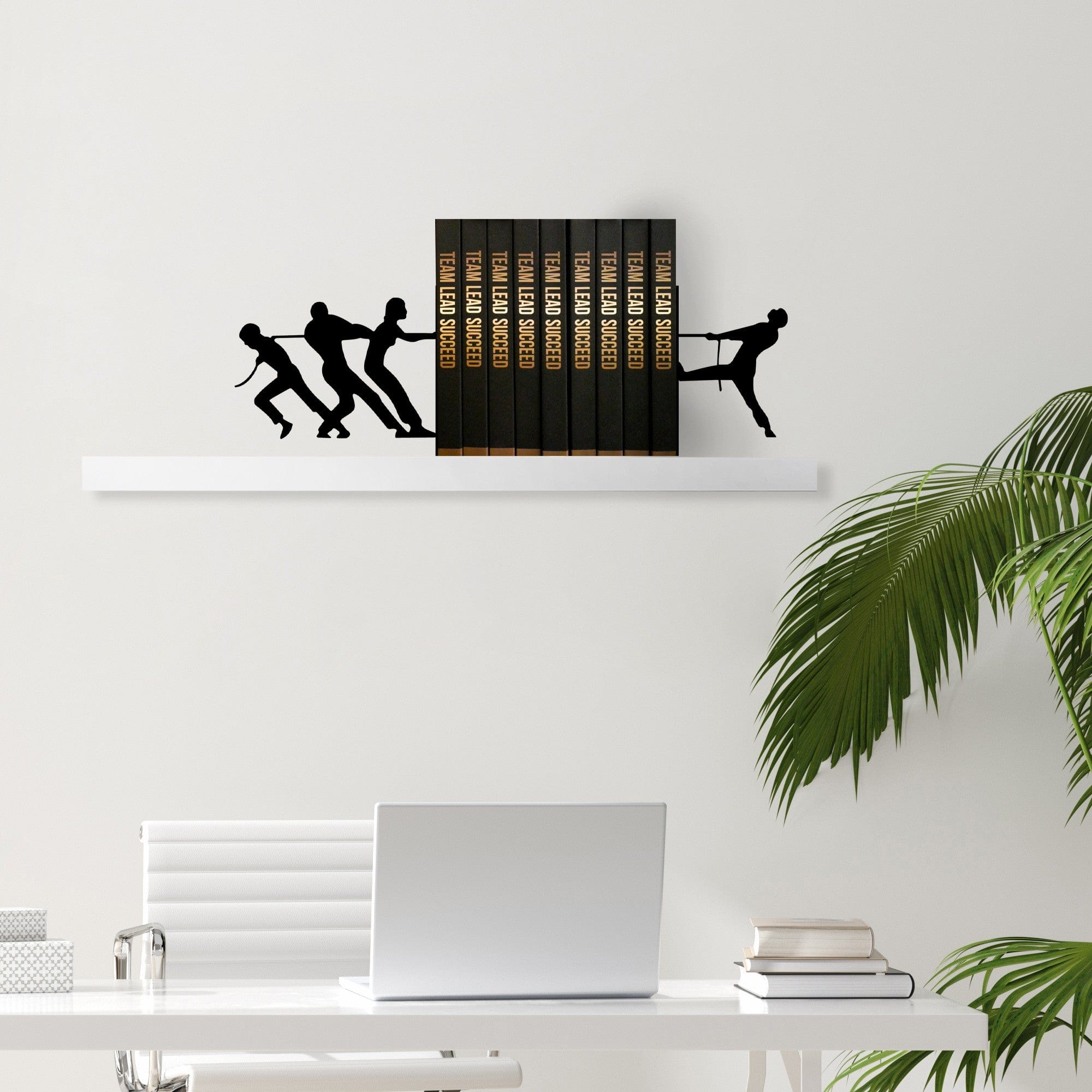 Suport carti KT-ROPE, negru, metal 67x14x21 cm