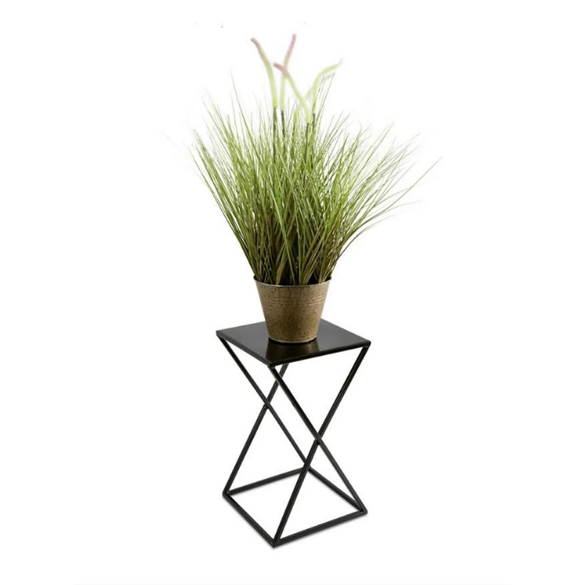 Suport flori SELMA, negru, metal, 25x25x40 cm