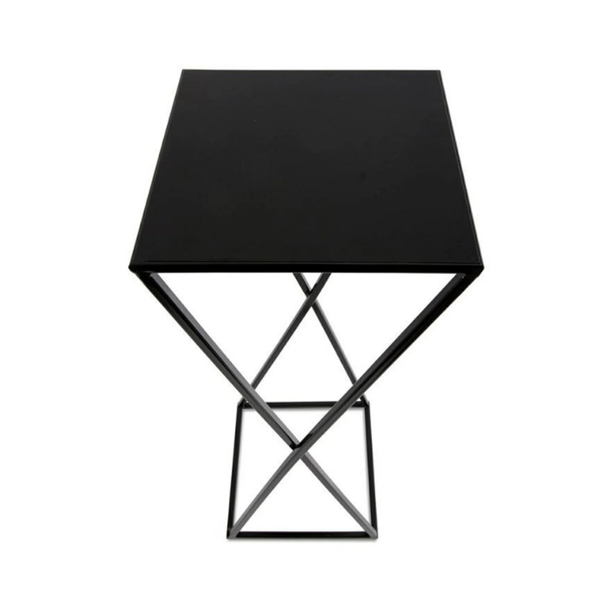 Suport flori SELMA, negru, metal, 25x25x60 cm