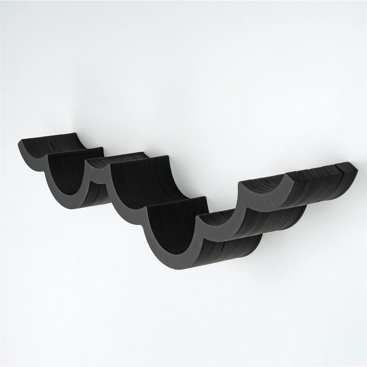 Suport hartie igienica WC018, negru, lemn, 62x16x9 cm