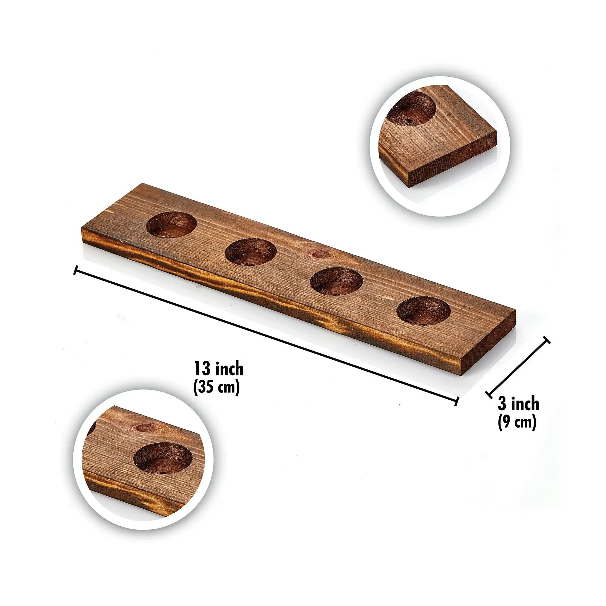 Suport lumanari TEALIGHT KA, nuc, lemn, 35x9 cm