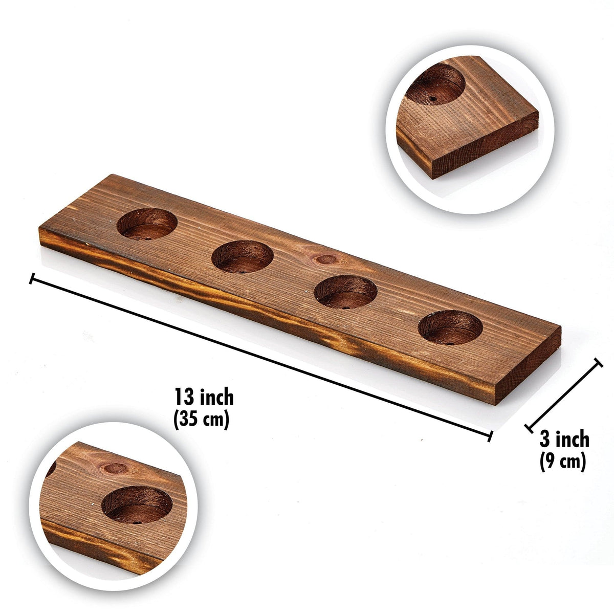 Suport lumanari TEALIGHT KA, nuc, lemn, 35x9 cm