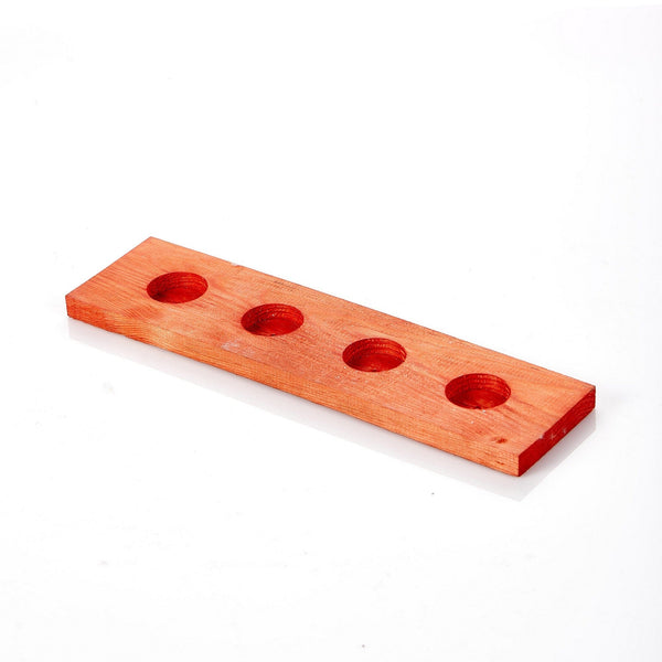 Suport lumanari TEALIGHT KI, portocaliu, lemn, 35x9 cm