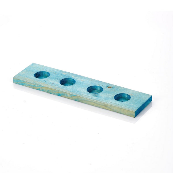 Suport lumanari TEALIGHT MA, albastru, lemn, 35x9 cm