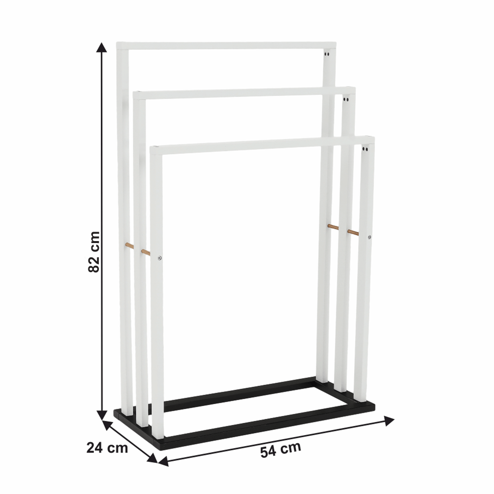 Suport prosoape KOMO NEW, alb/negru, 54x24x82 cm
