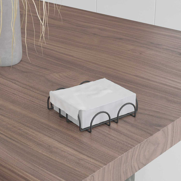 Suport servetele SM022-B, negru, metal, 18x18x2 cm
