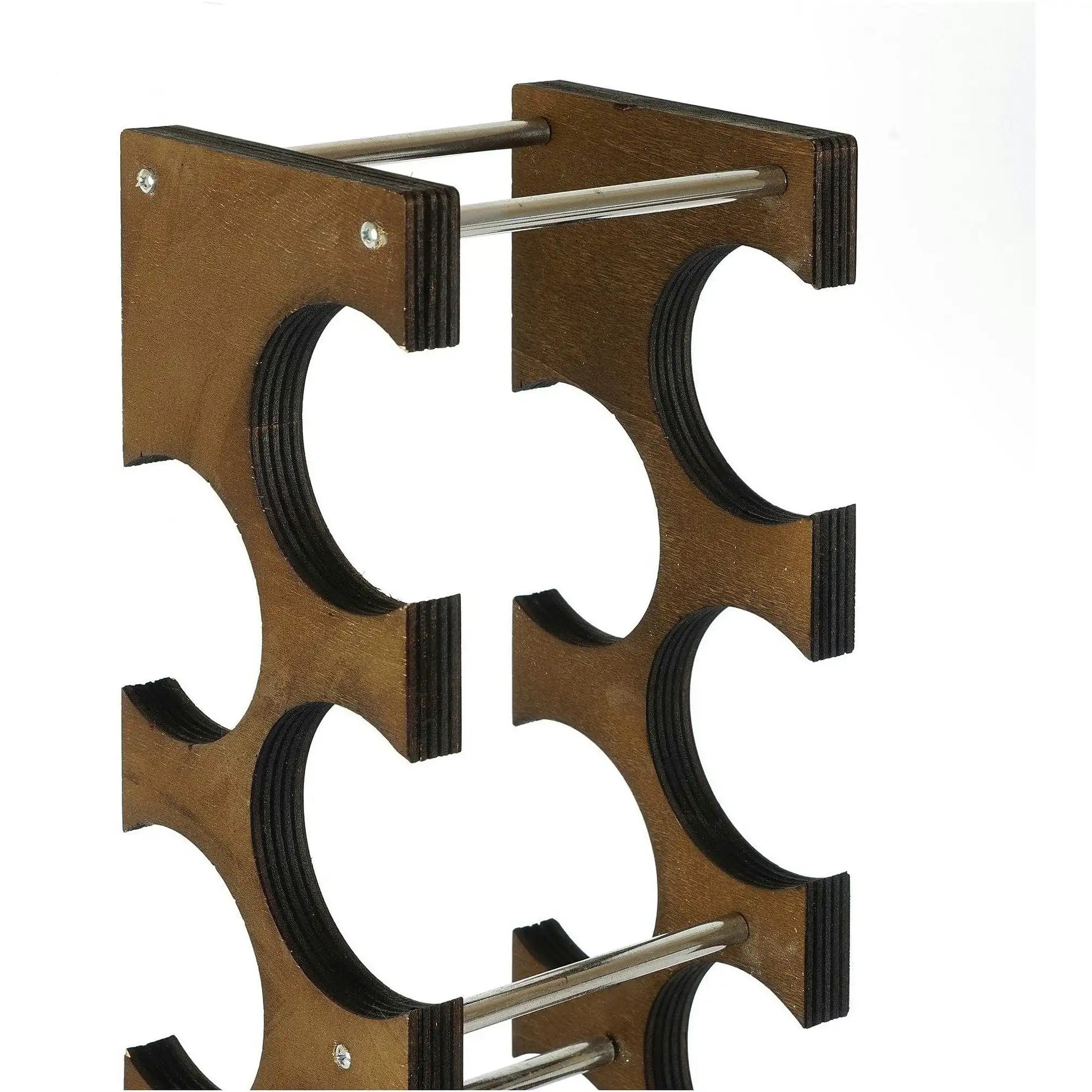 Suport sticle vin 792EVL4306, nuc/crom, PAL/metal, 14x15x60 cm