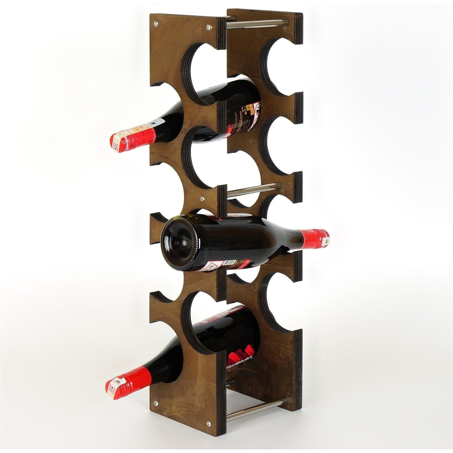 Suport sticle vin 792EVL4306, nuc/crom, PAL/metal, 14x15x60 cm