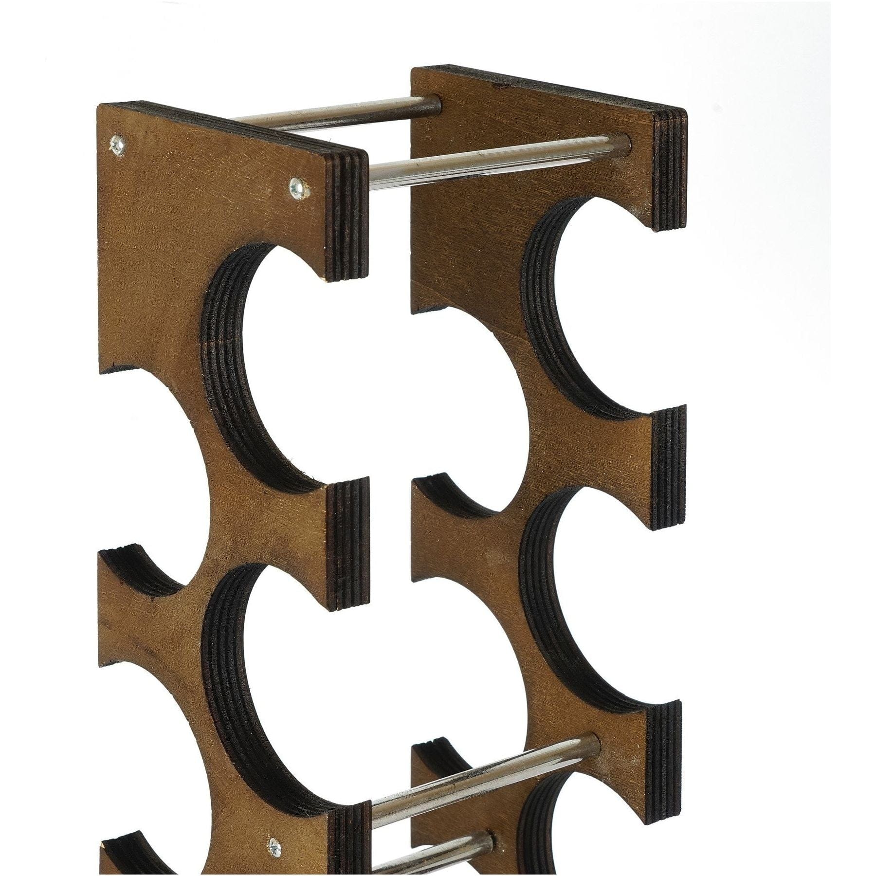 Suport sticle vin 792EVL4306, nuc/crom, PAL/metal, 14x15x60 cm