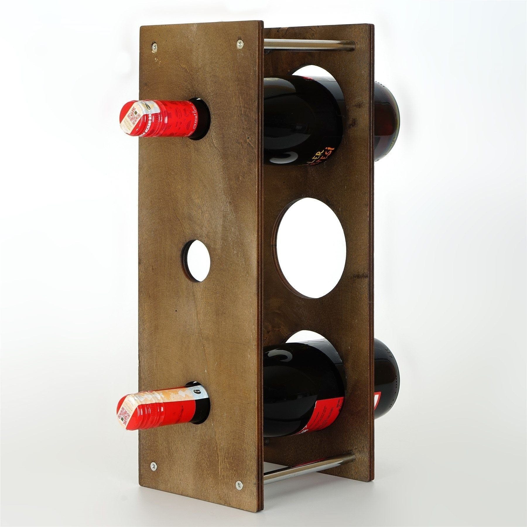 Suport sticle vin 792EVL4309, nuc/crom, PAL/metal, 14x15x40 cm