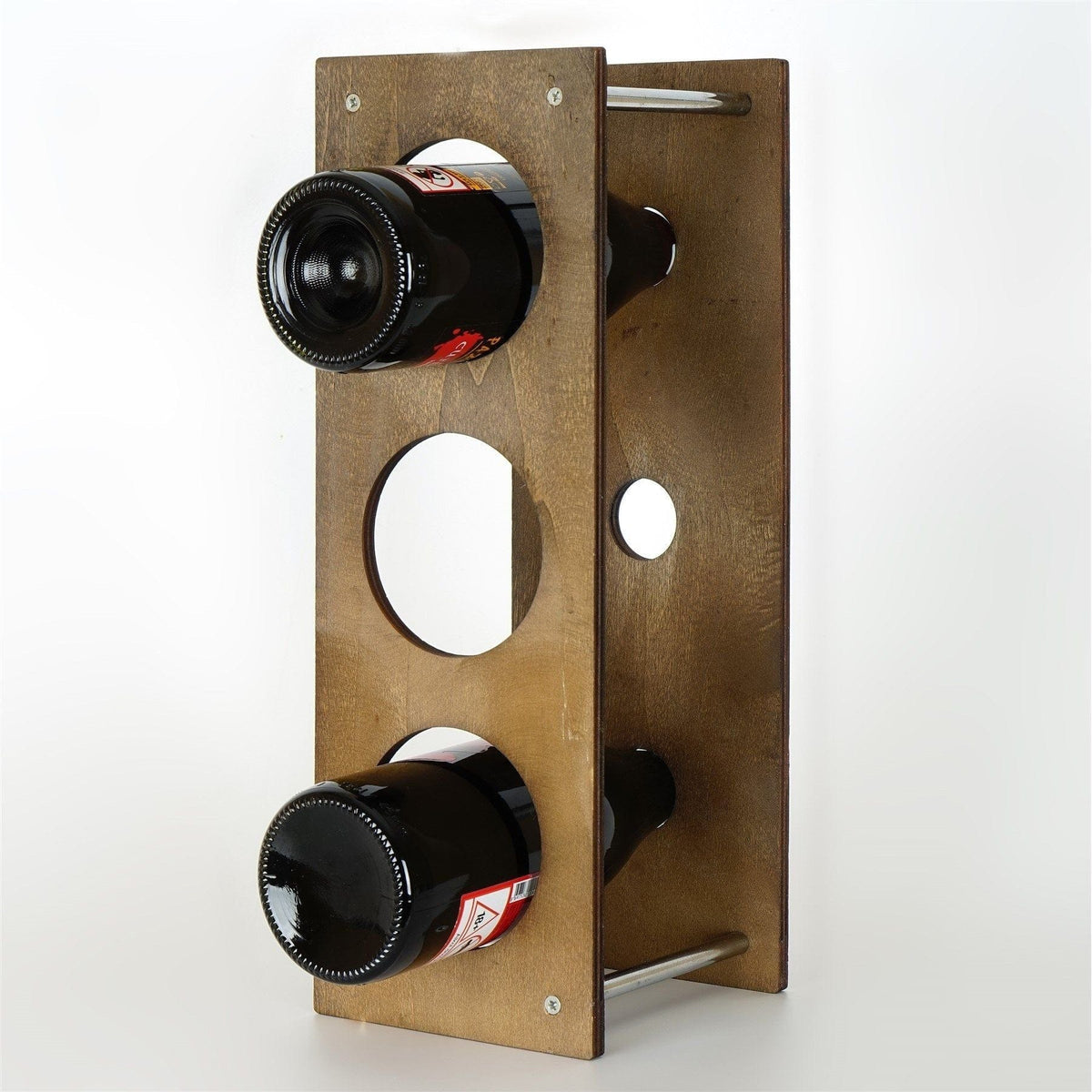 Suport sticle vin 792EVL4309, nuc/crom, PAL/metal, 14x15x40 cm