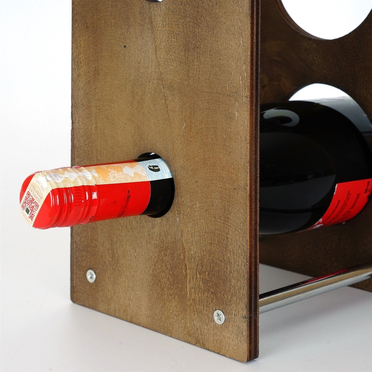 Suport sticle vin 792EVL4309, nuc/crom, PAL/metal, 14x15x40 cm