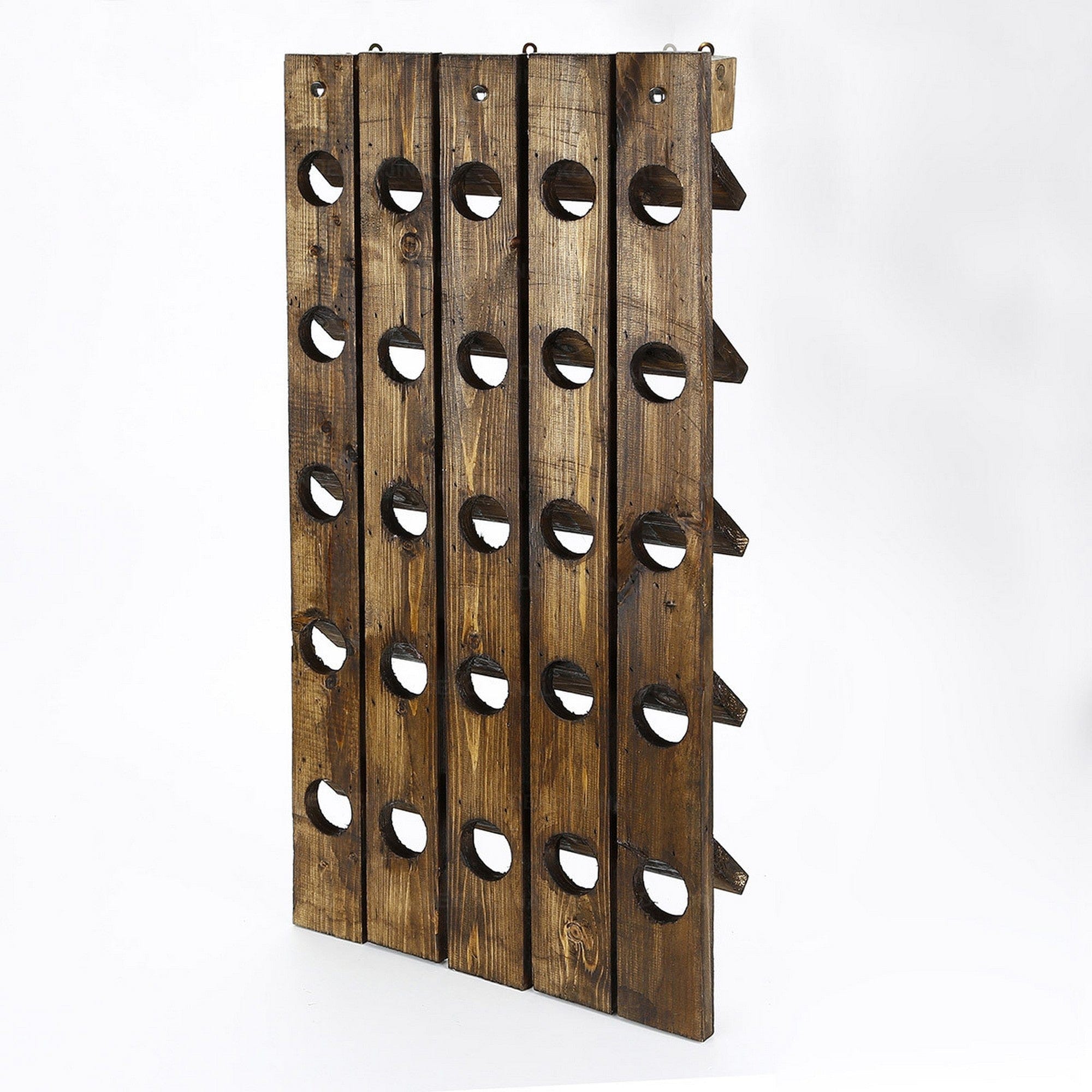 Suport sticle vin ICKI006, nuc, lemn, 45x8x85 cm