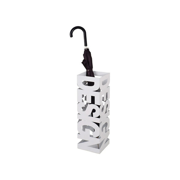 Suport umbrela DESIGN, alb, metal, 16x16x48 cm