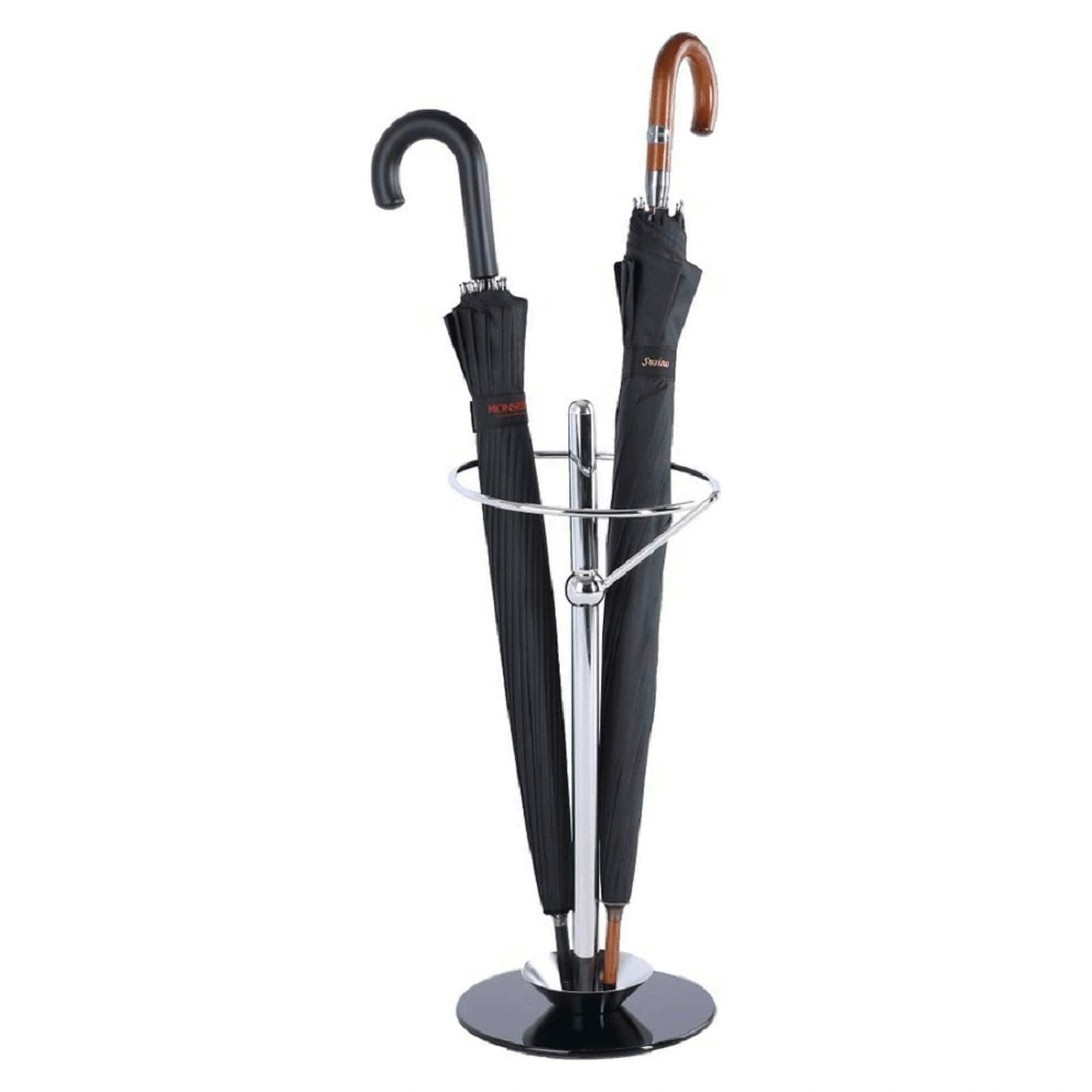 Suport umbrele OLDO, negru/crom, metal/sticla 26x60 cm