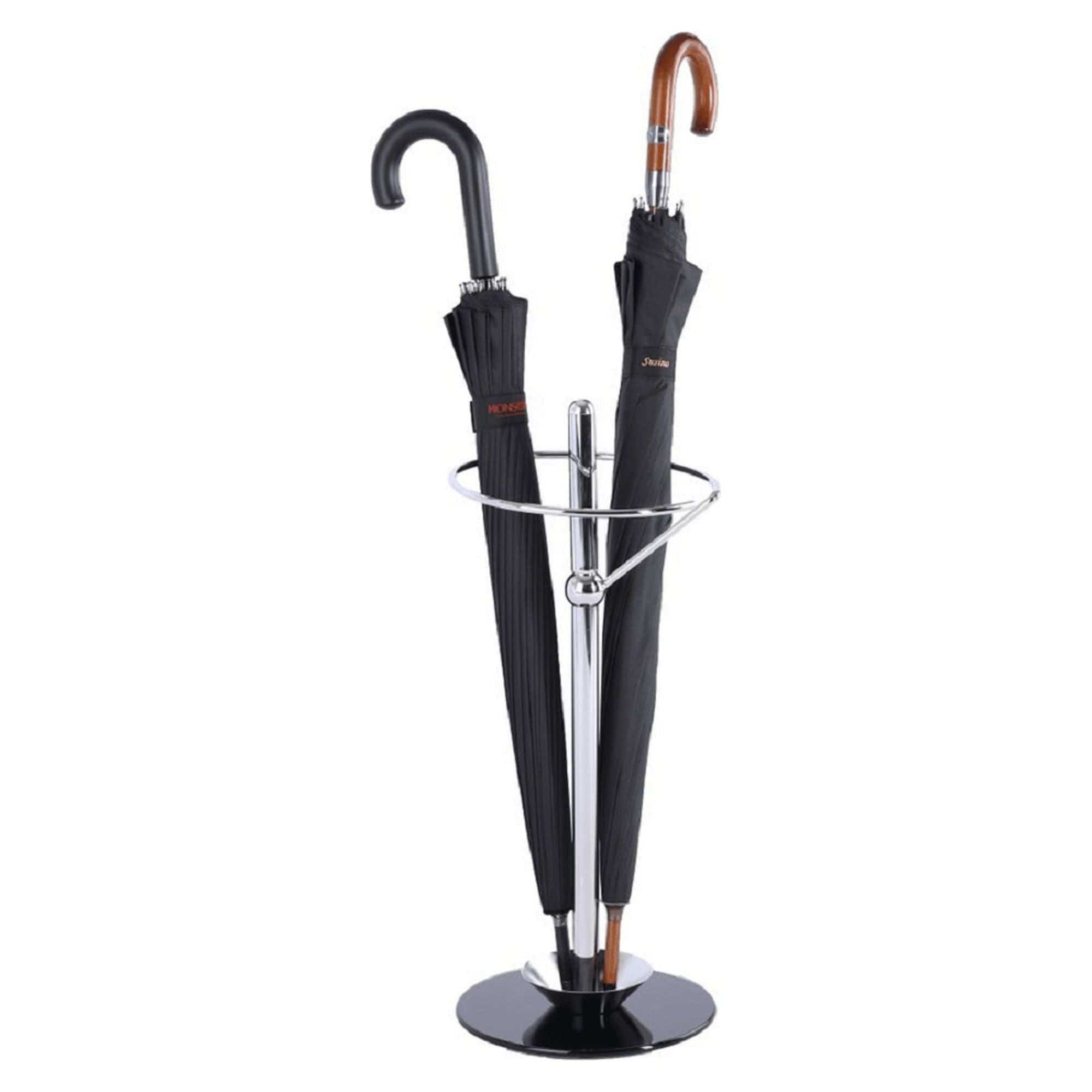 Suport umbrele OLDO, negru/crom, metal/sticla 26x60 cm