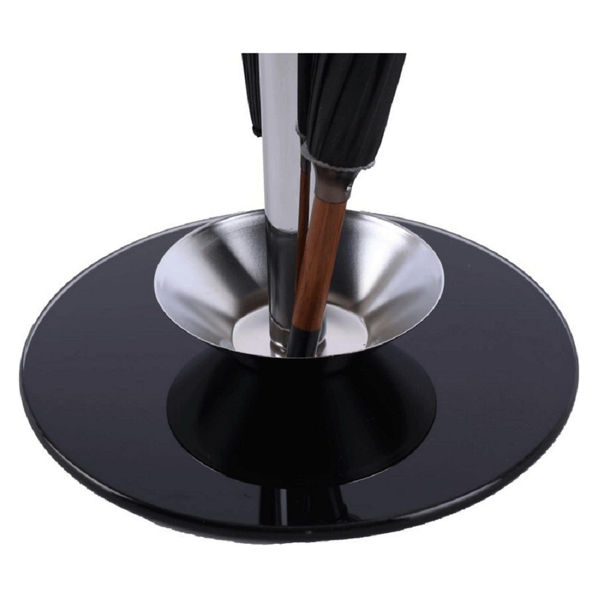 Suport umbrele OLDO, negru/crom, metal/sticla 26x60 cm