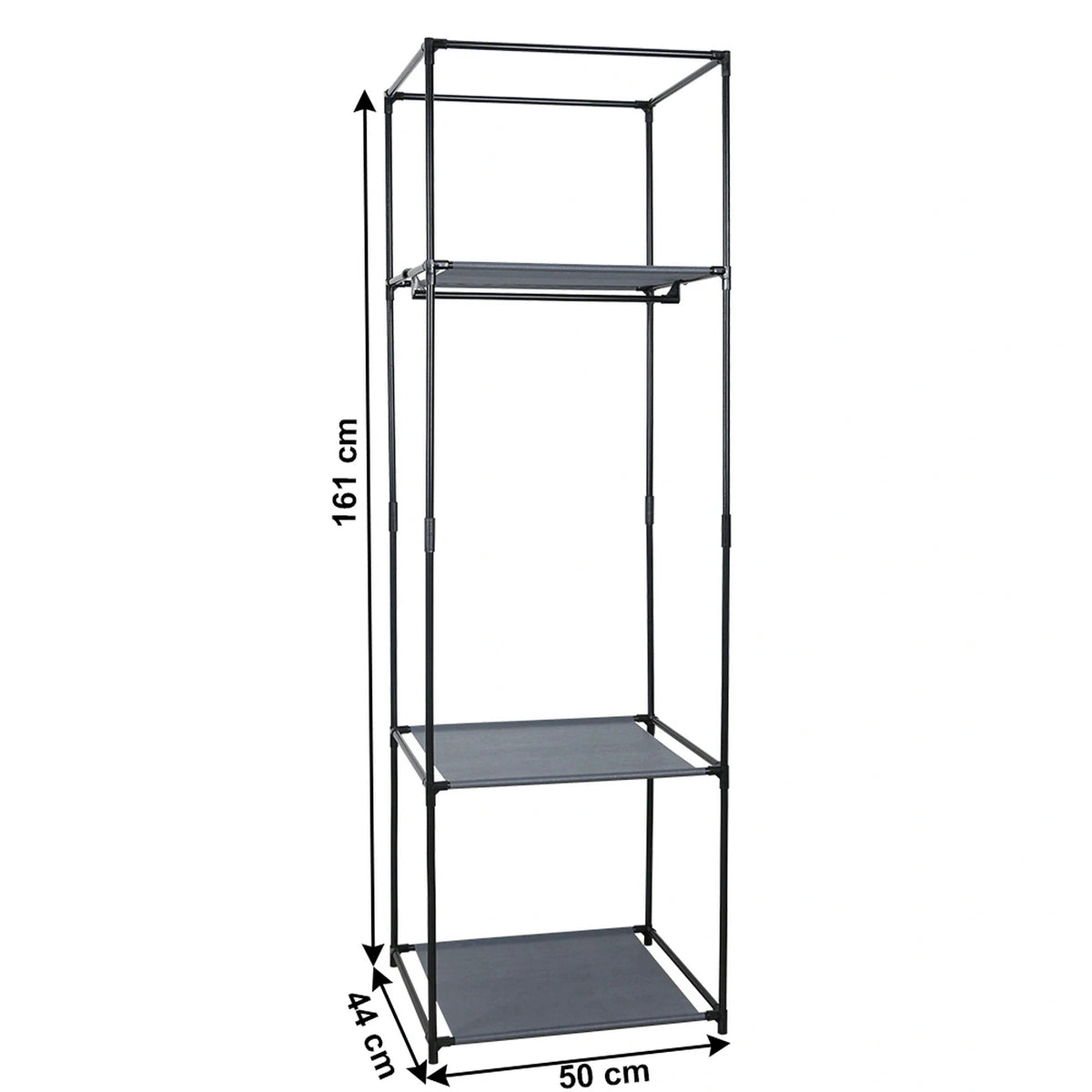 Suport umerase ALBUS, negru, metal/tesatura, 50x44x161 cm