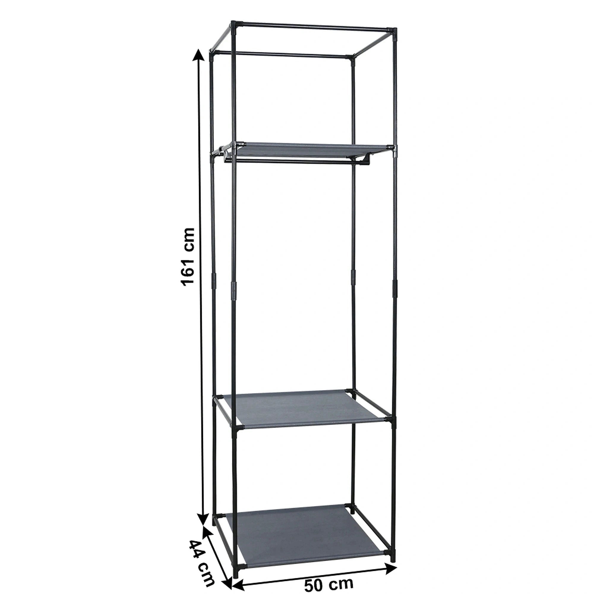 Suport umerase ALBUS, negru, metal/tesatura, 50x44x161 cm