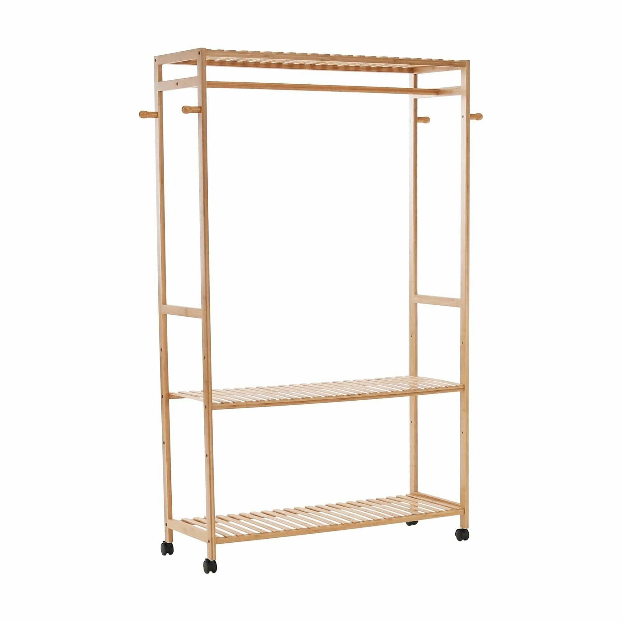 Suport umerase MELAR, stejar natural, bambus lacuit, 113x35x165 cm