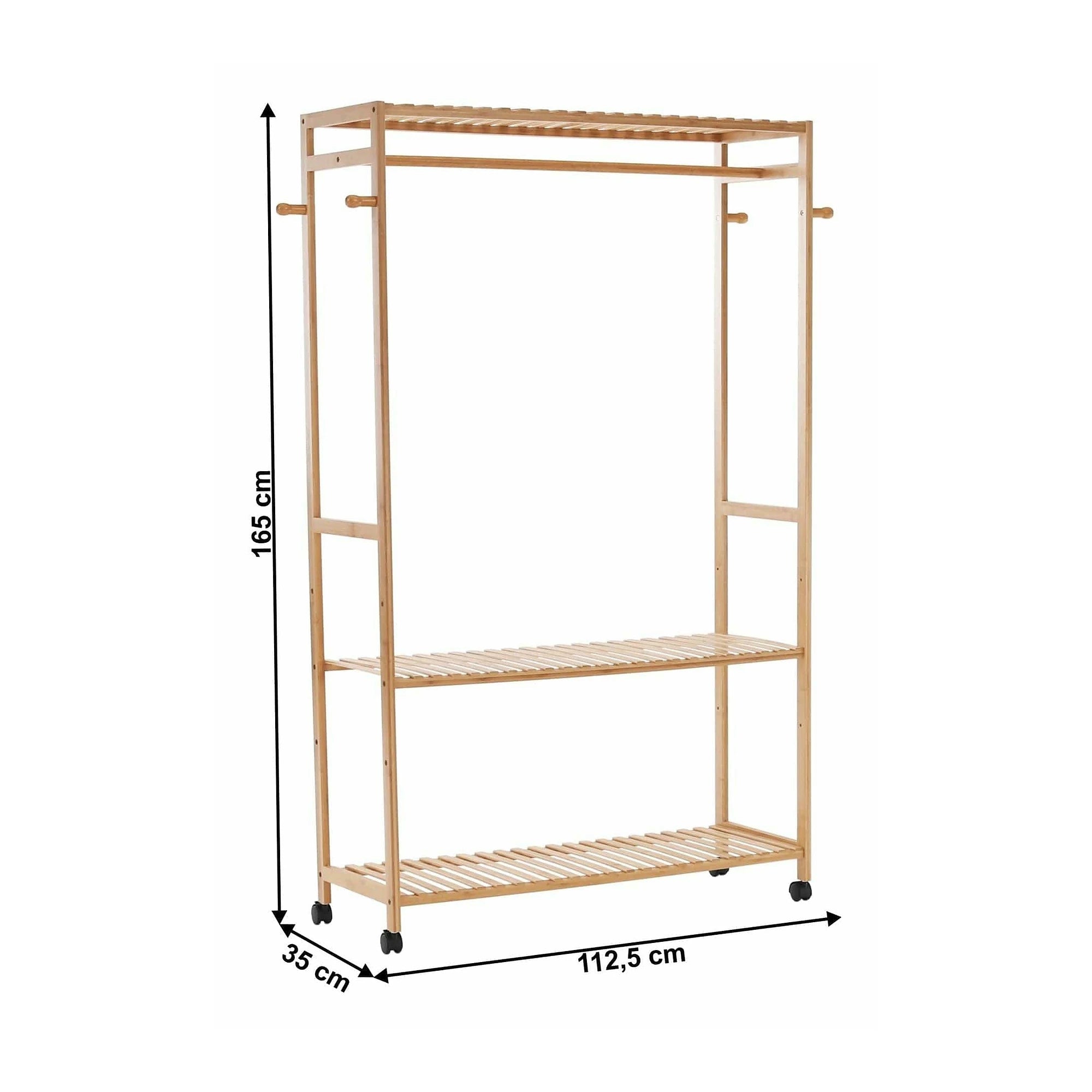 Suport umerase MELAR, stejar natural, bambus lacuit, 113x35x165 cm