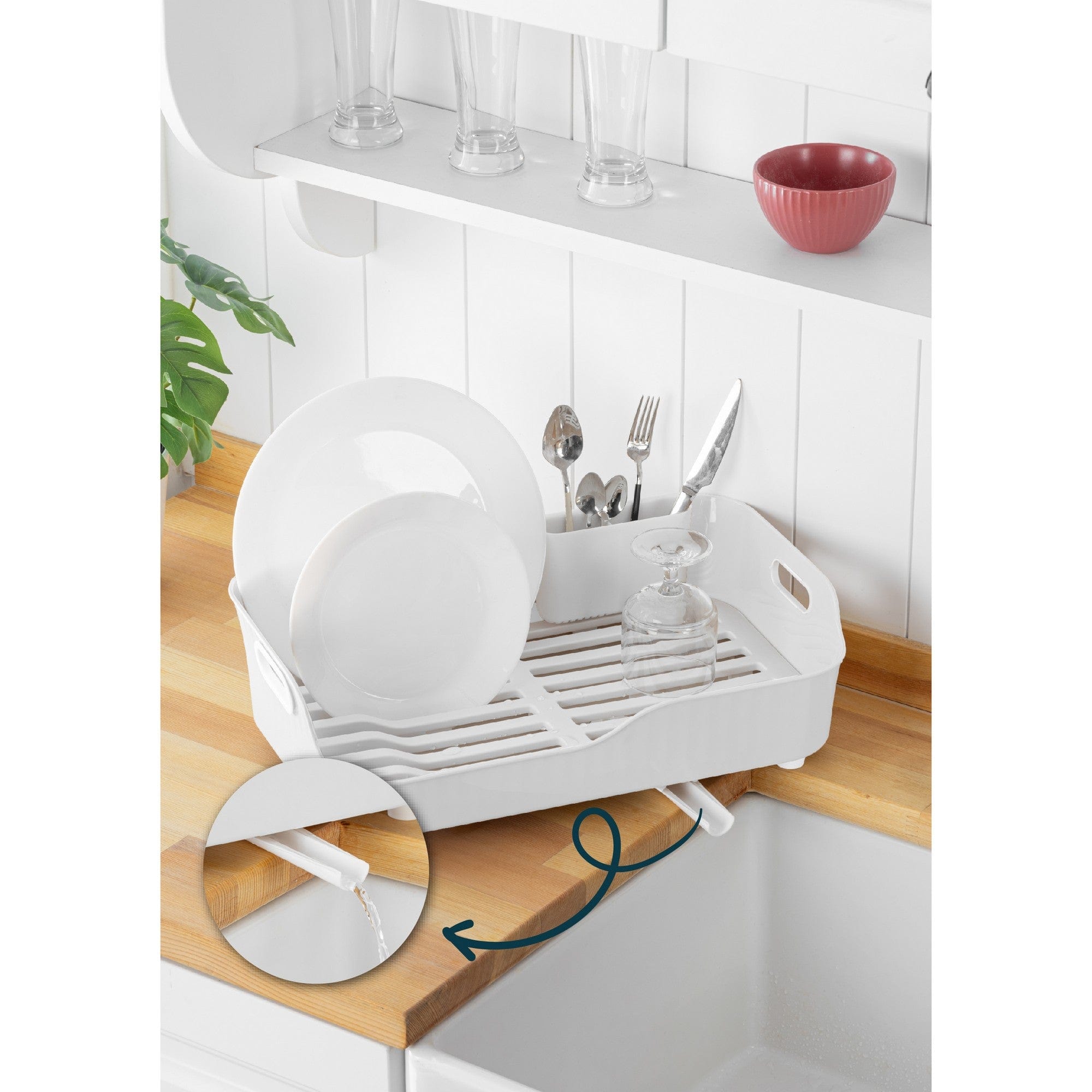 Suport vase AKL-060B, alb, plastic, 27x43x12 cm