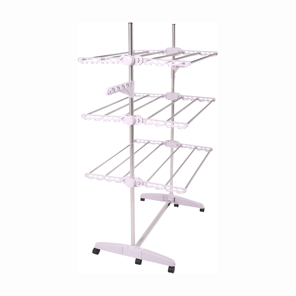 Uscator haine DENAL, alb/crom, metal/plastic, 88x66x147 cm