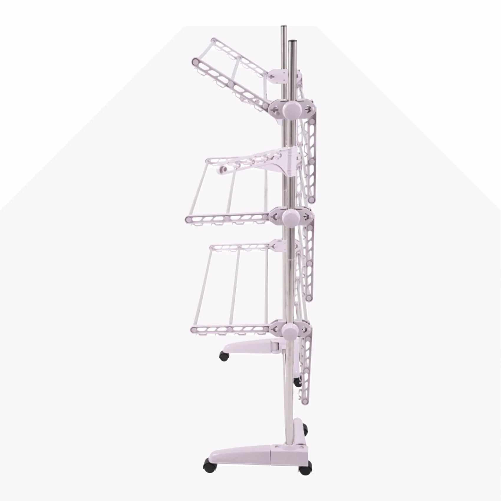 Uscator haine DENAL, alb/crom, metal/plastic, 88x66x147 cm