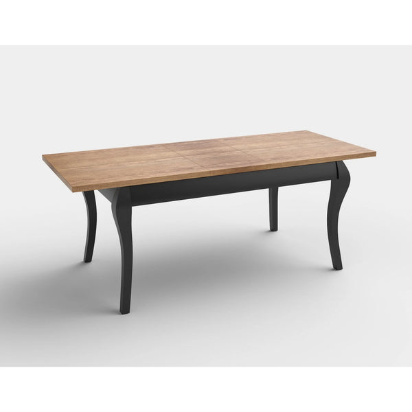 Masa extensibila WINDSOR, stejar/negru, PAL/furnir/lemn, 160/240x90x76 cm