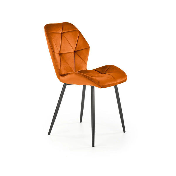 Scaun K453, caramiziu, stofa catifelata/metal, 48x53x86 cm