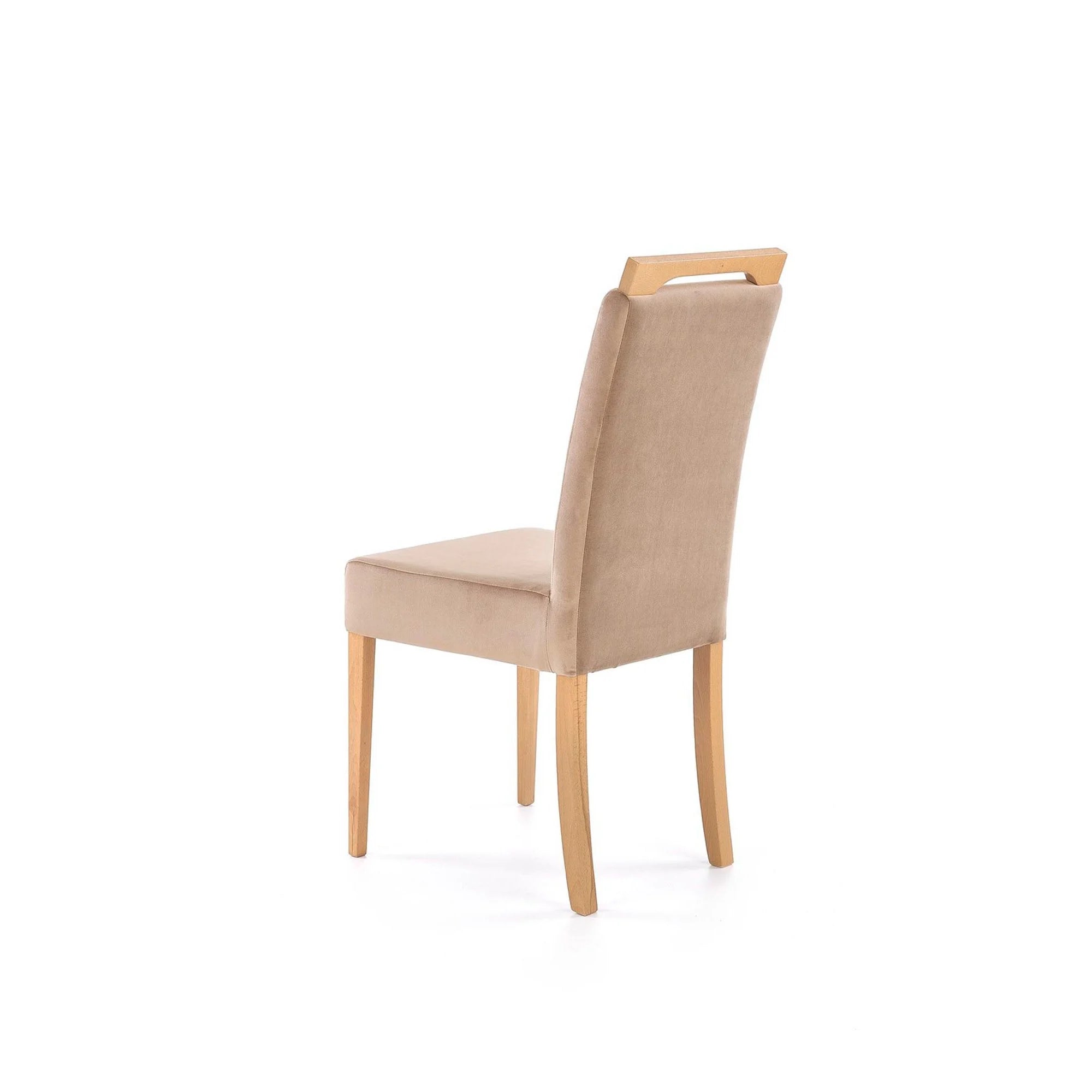 Scaun CLARION, maro/stejar, stofa catifelata/lemn, 42x58x97 cm