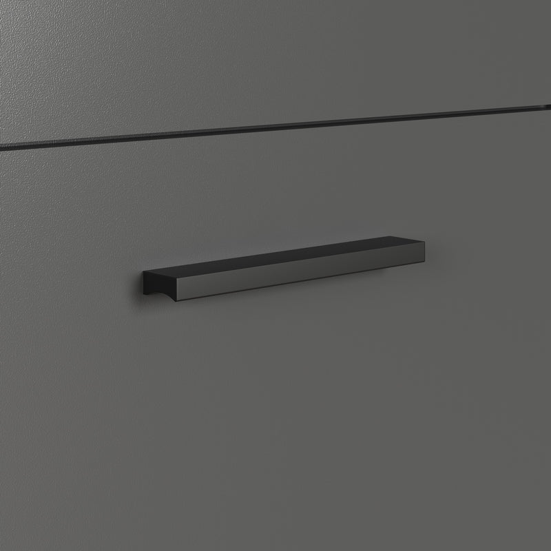 Vitrina ESTEBAN, gri grafit/stejar, PAL laminat, cu 2 usi, 90.4x42x146 cm
