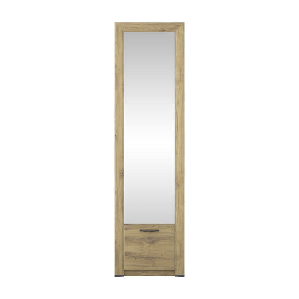 Cuier SAPORI, stejar navarra, PAL, cu oglinda si o usa, 60x36.3x217.1 cm