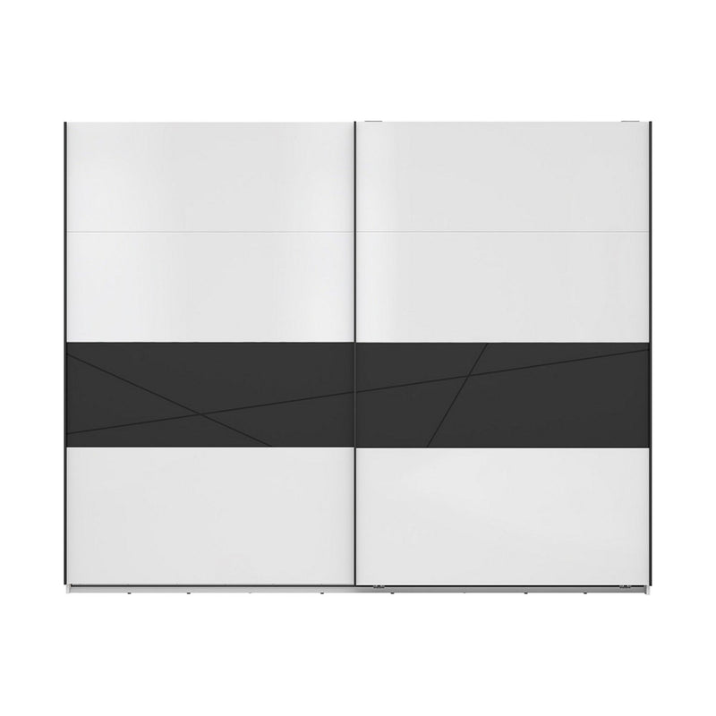 Dulap FORN, alb lucios/negru mat, PAL, 270x58x218.5 cm