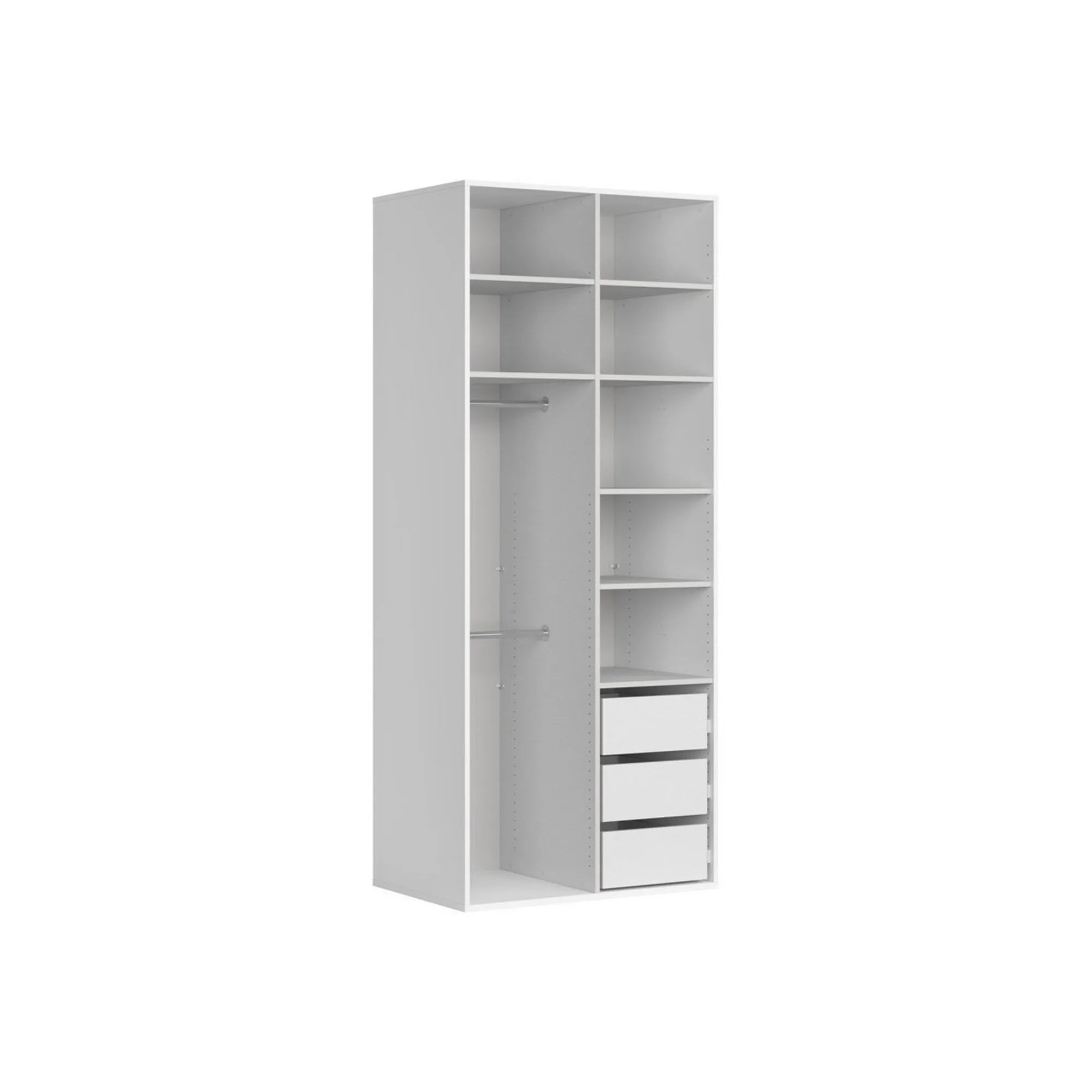 Dulap FLEX, alb/stejar PAL, cu 2 usi, 100x66x240 cm