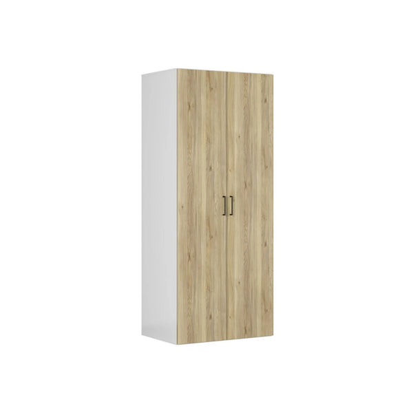 Dulap FLEX, alb/stejar PAL, cu 2 usi, 100x66x240 cm