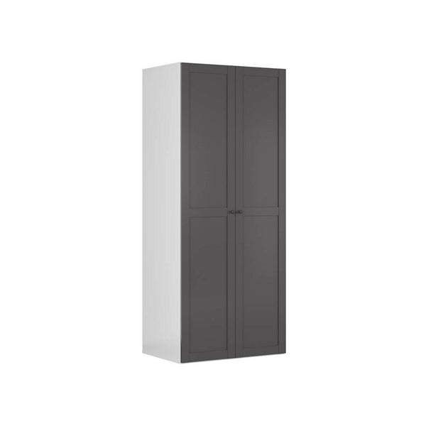 Dulap FLEX, alb/gri grafit, PAL, cu 2 usi, 100x66x240 cm