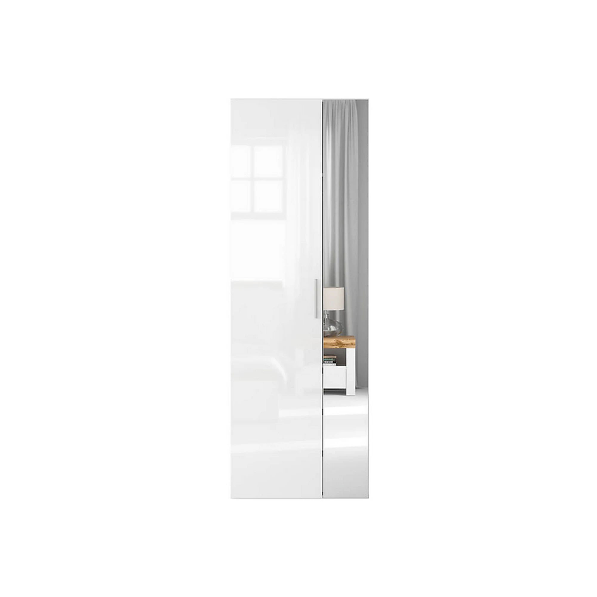 Dulap FLEX, alb lucios, PAL, cu 2 usi, 75x66x218 cm