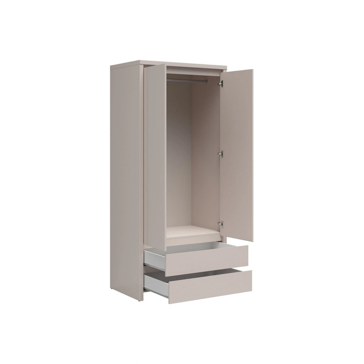 Dulap KASPIAN, casmir, PAL, cu 2 usi si 2 sertare, 90x56x201 cm