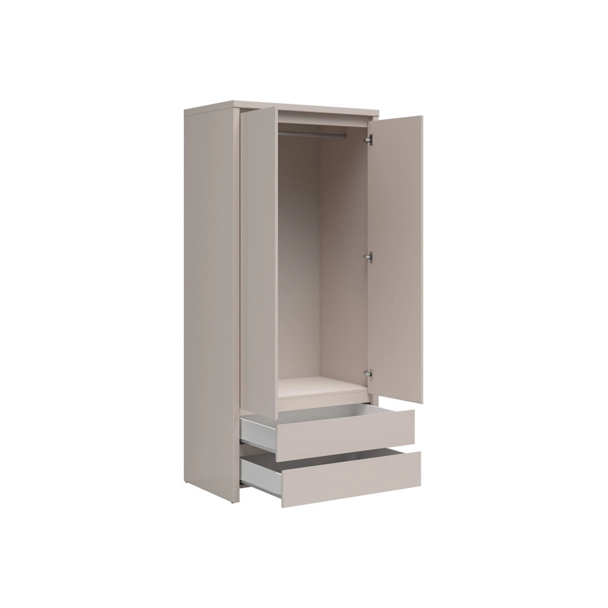 Dulap KASPIAN, casmir, PAL, cu 2 usi si 2 sertare, 90x56x201 cm