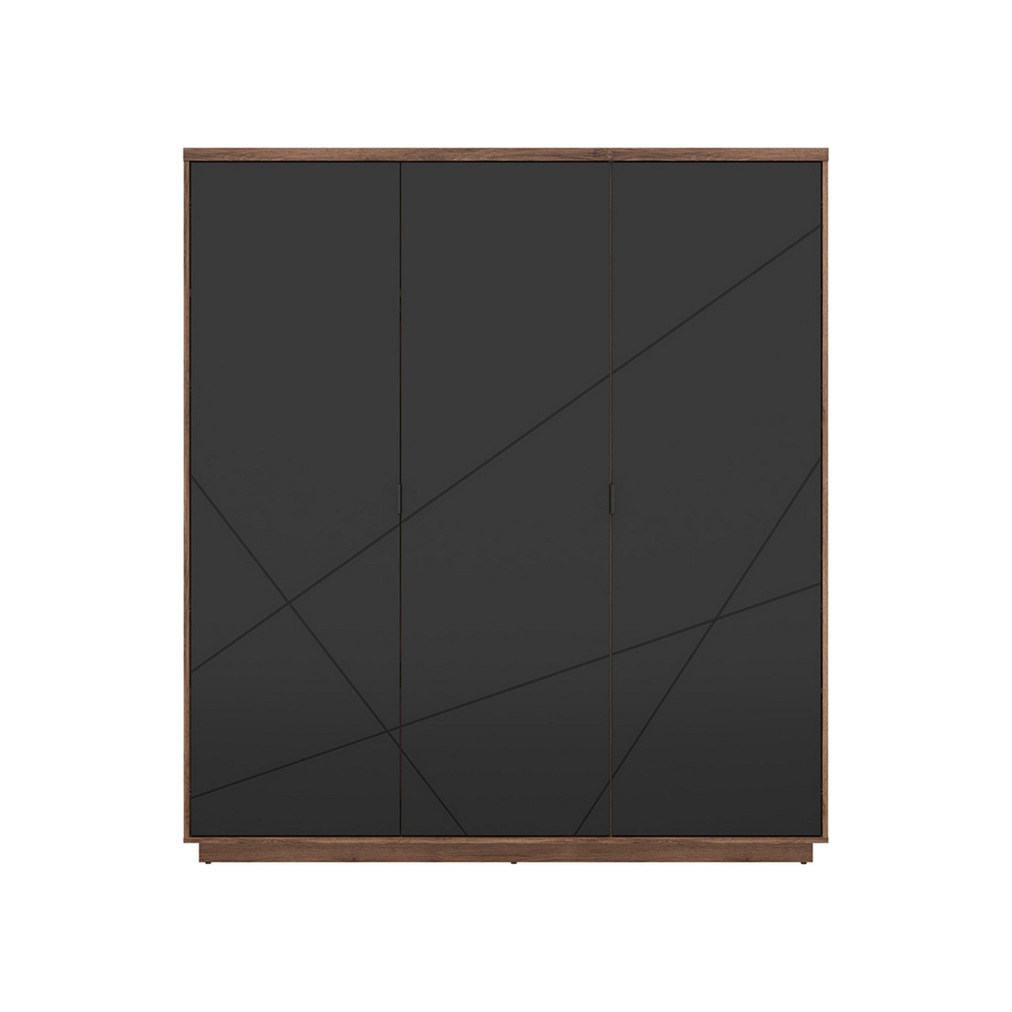 Dulap FORN, nuc/negru mat, PAL melaminat, cu 3 usi, 180x57x201 cm