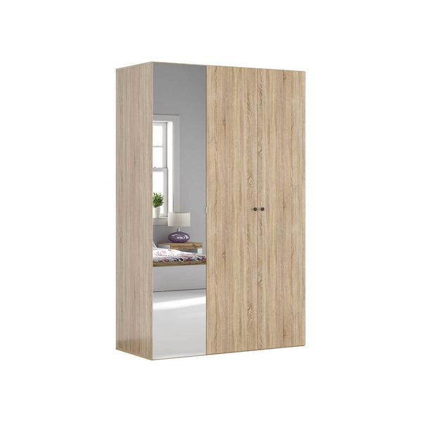 Dulap FLEX, stejar sonoma, PAL, cu 3 usi si oglinda, 150x66x240 cm