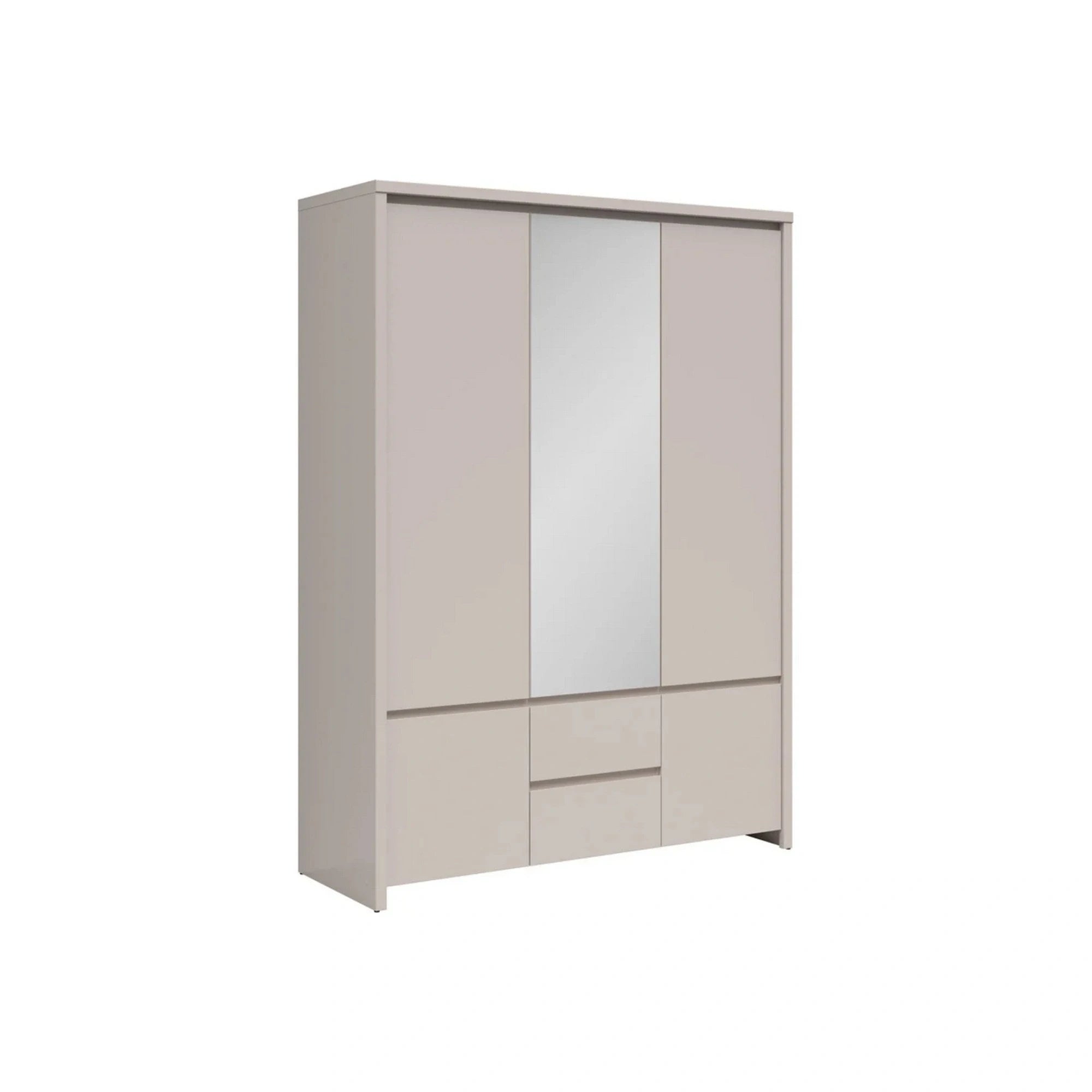 Set dormitor KASPIAN 1, casmir, pat 160x200, dulap cu 5 usi si 2 sertare, 2 noptiere si o comoda