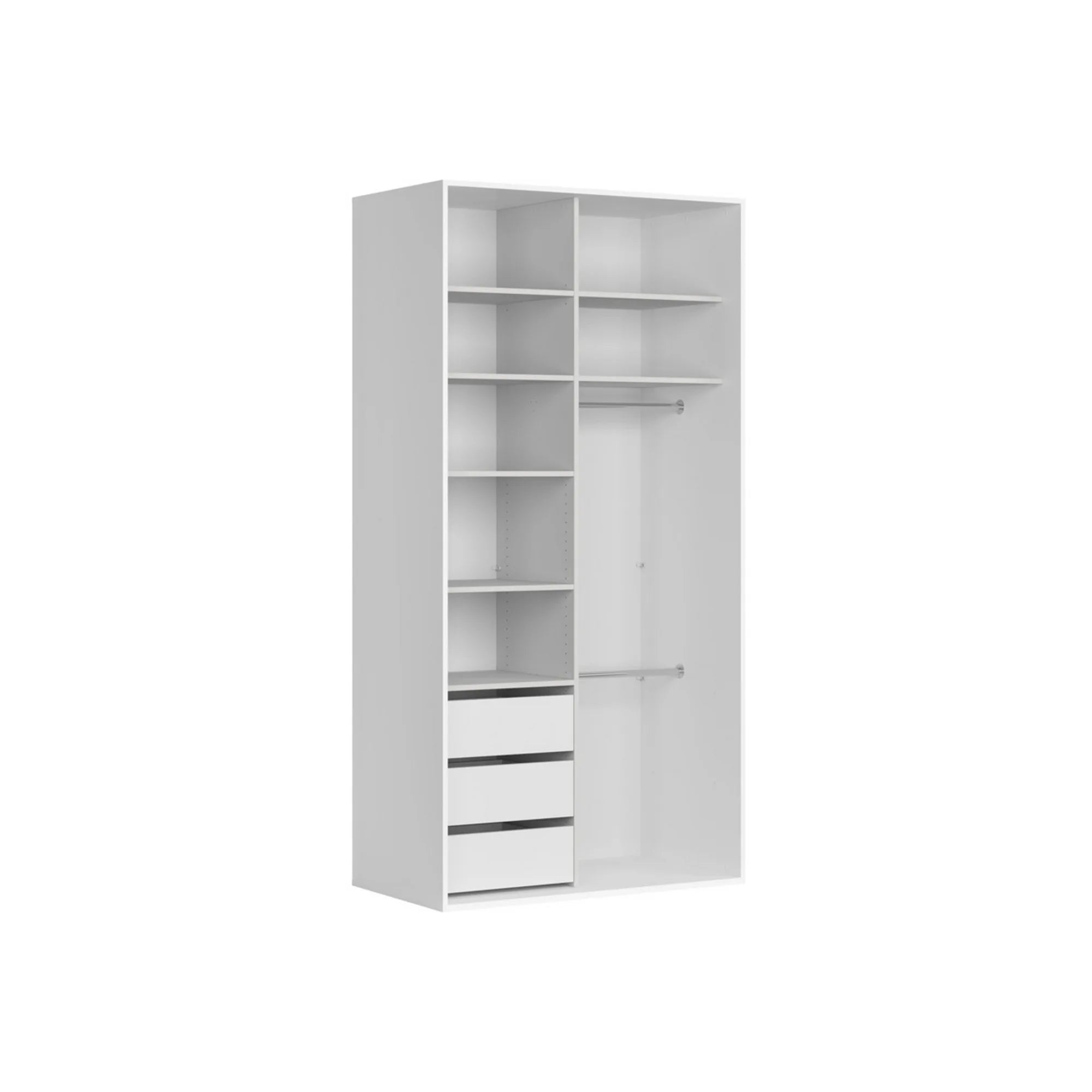 Dulap FLEX, alb/casmir, PAL, cu 2 usi, 120x66x240 cm